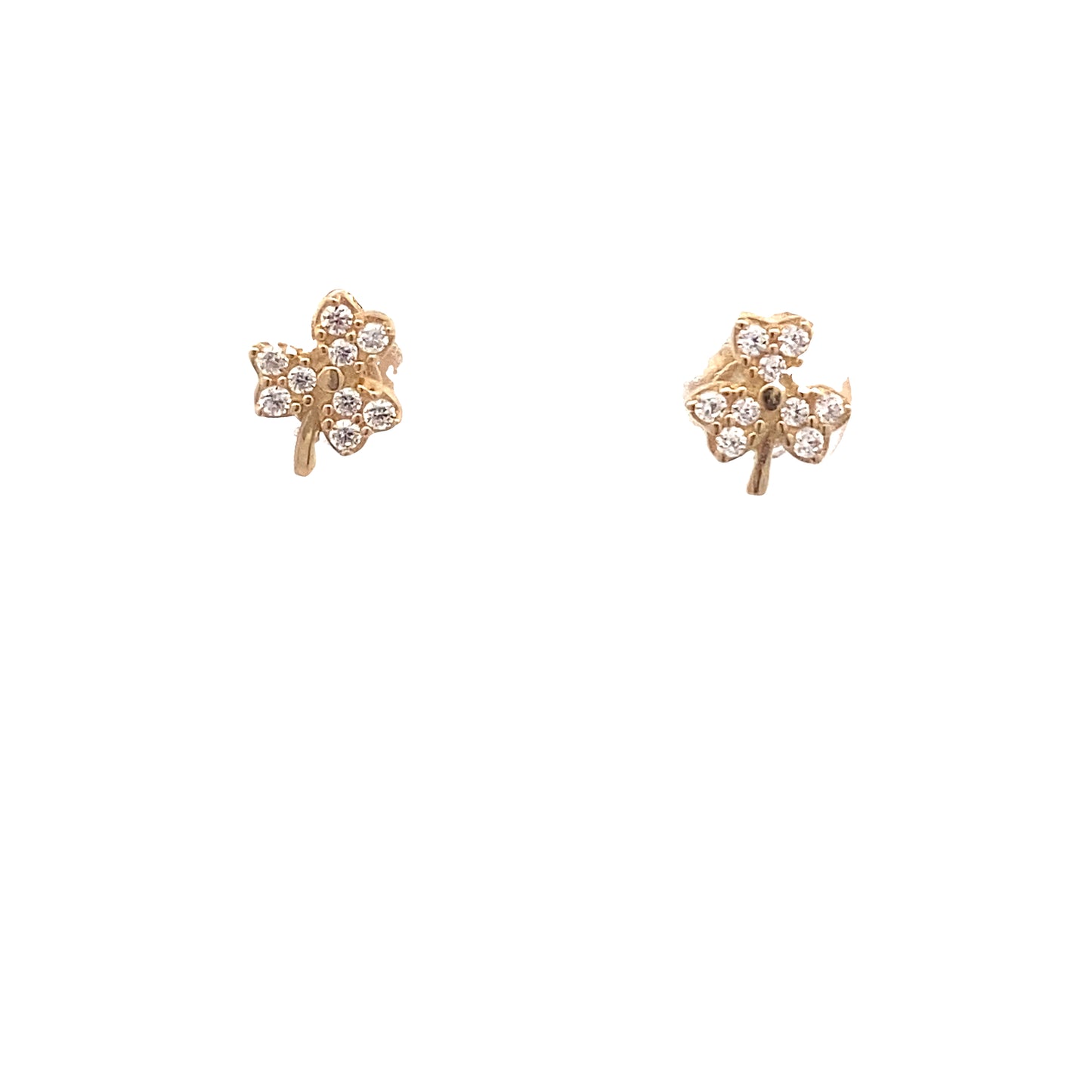 14K Gold Clover Sparkle Studs | Luby Gold Collection | Luby