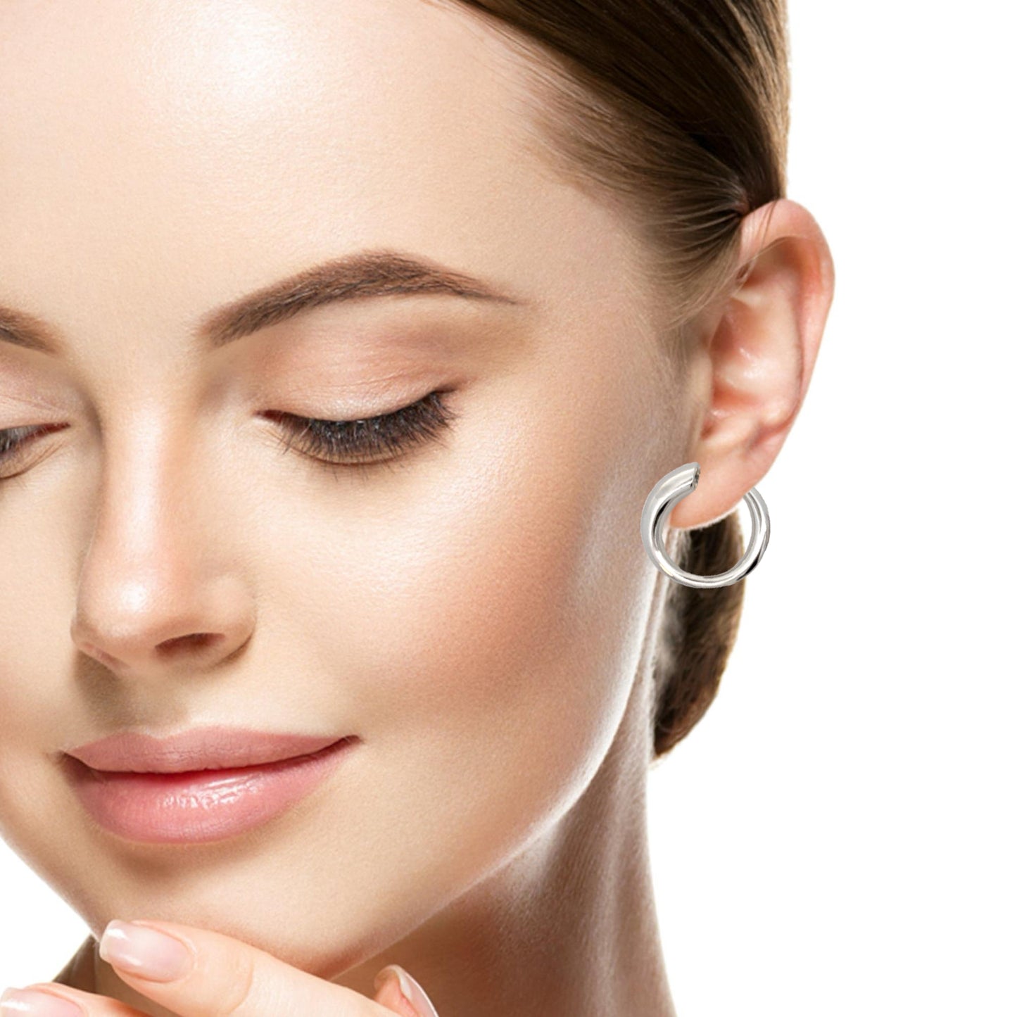 Marcello Pane: Sleek Silver Earring Hoop | Marcello Pane | Luby