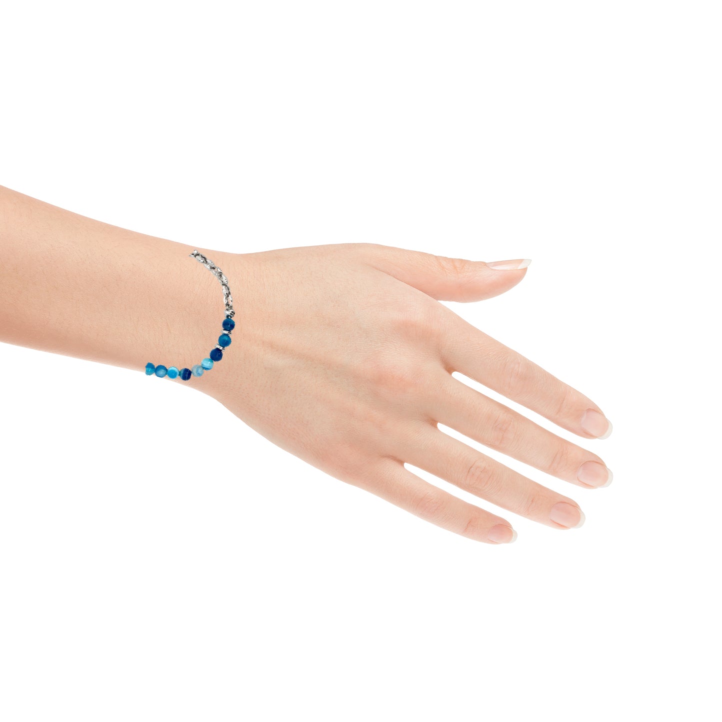 Hector by Marcello Pane Beaded Blue and Coffe Link Bracelet | Hector by Marcello Pane | Luby