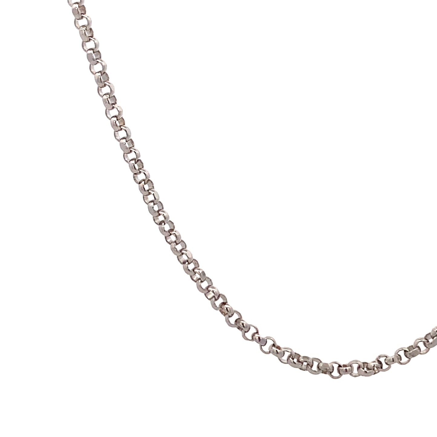 14K White Gold Rolo Chain | Luby Gold Collection | Luby