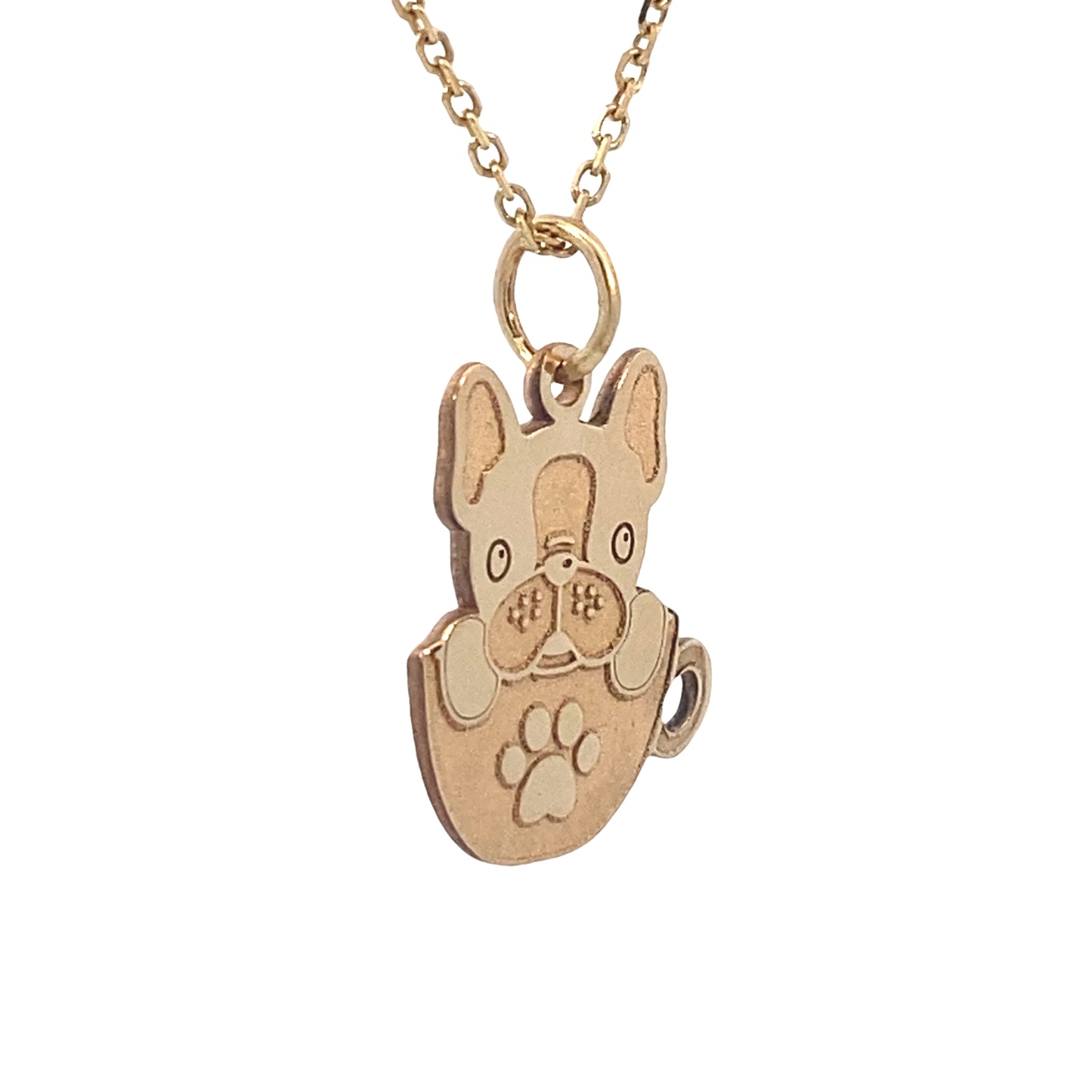 14K Gold Puppy in a Cup Pendant | Luby Gold Collection | Luby