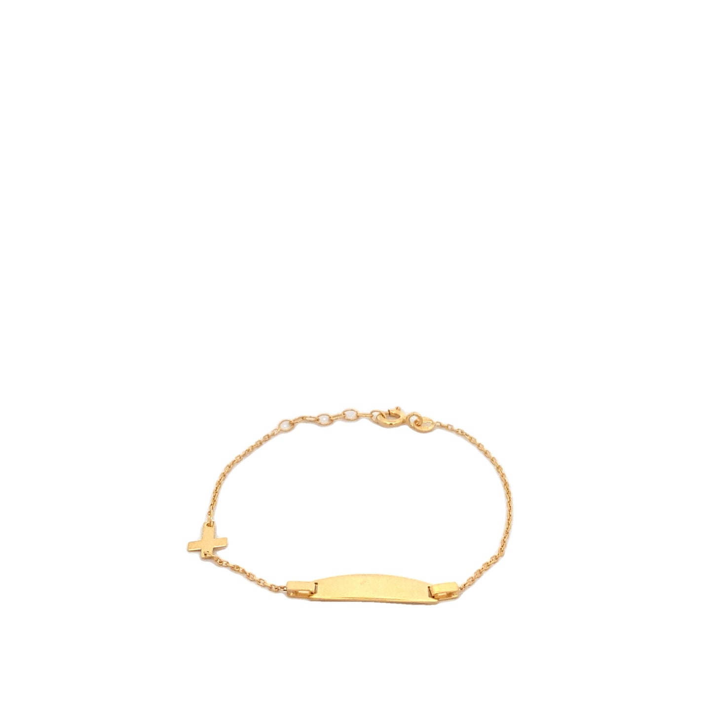 14K Gold Baby Bracelet with Engravable Plate | Luby Gold Collection | Luby
