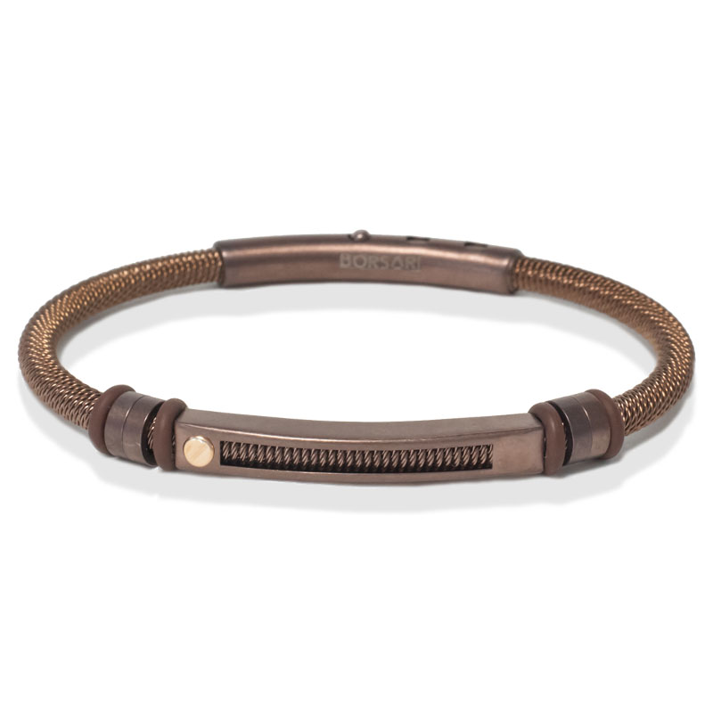 AUDACE NAUTICO Stainless-Steel Bracelet with Rose-Gold Screw | BORSARI | Luby