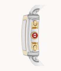 Deco Sport Gold-Tone White Silicone Watch | Michele | Luby