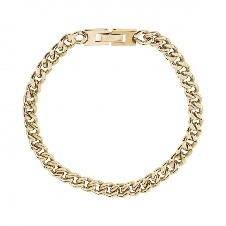 A.R.Z 6mm Gold Steel Curb Link Bracelet | ARZ Steel | Luby