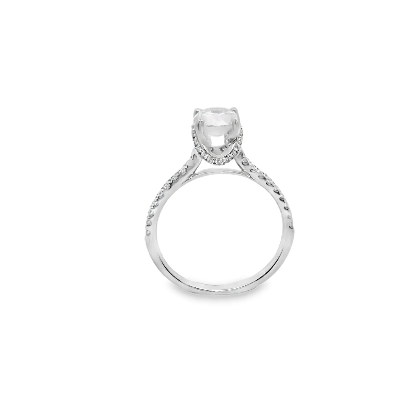 Zeghani The Under Halo Engagement Ring 14K Withe Gold | Zeghani | Luby