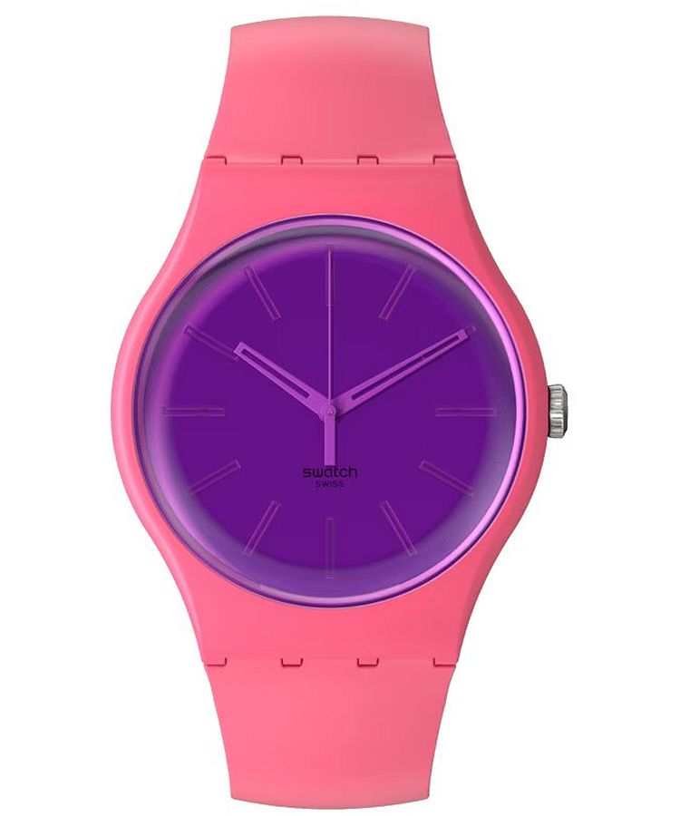 Swatch BERRY HARMONIOUS (41mm) Purple Dial / Pink Silicone Strap | Swatch | Luby