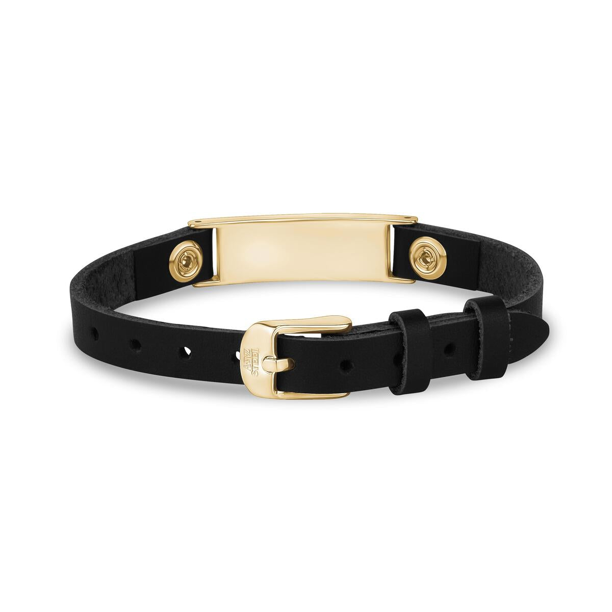 BLACK LEATHER ID BRACELET | ARZ Steel | Luby