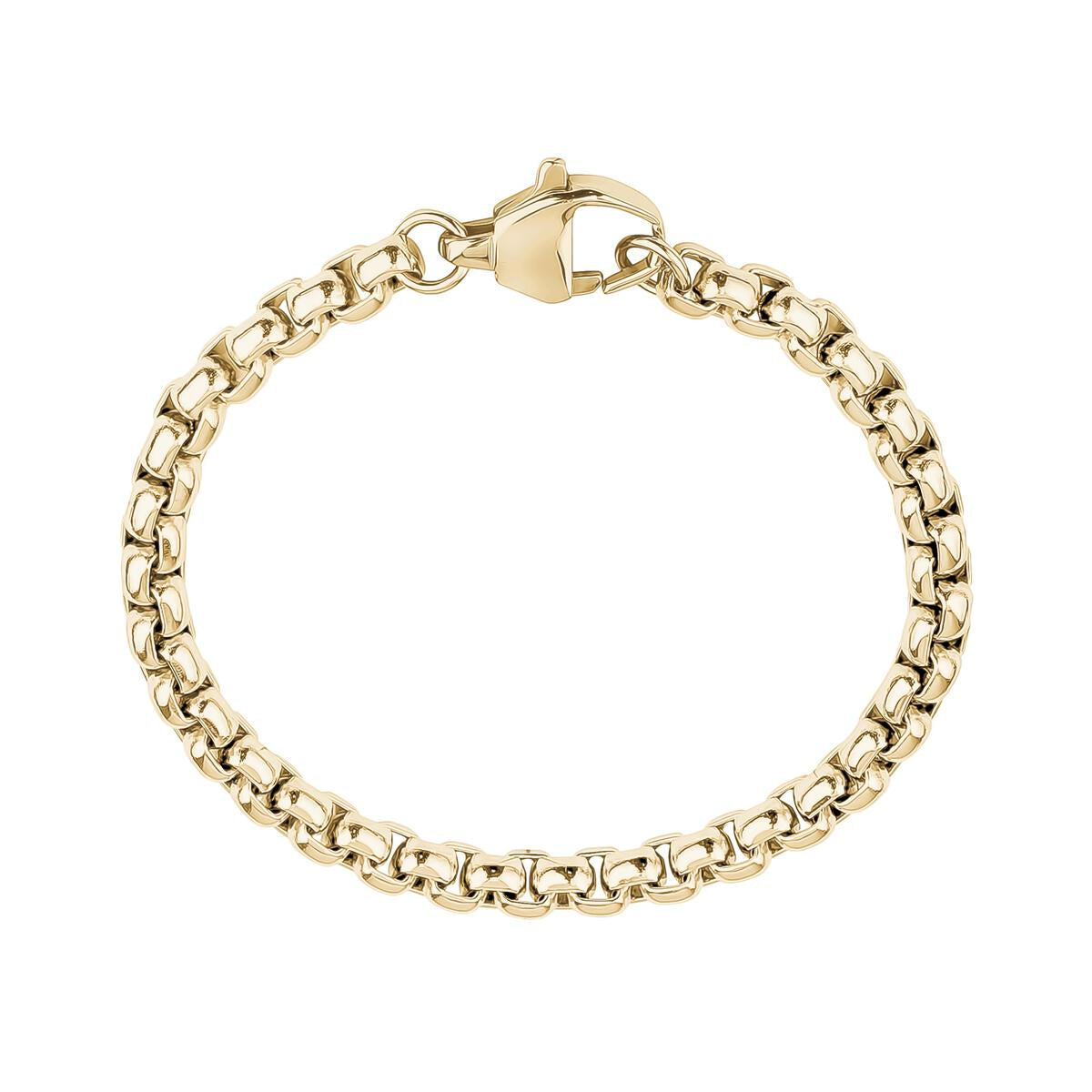 6mm Gold Steel Round Box Bracelet | ARZ Steel | Luby
