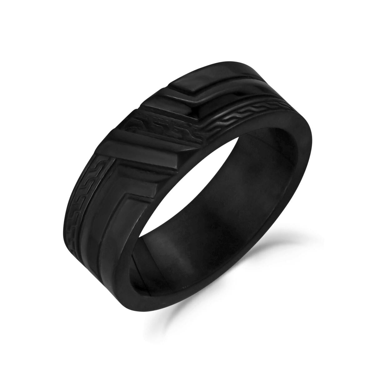 Detailed Black Steel Ring | ARZ Steel | Luby
