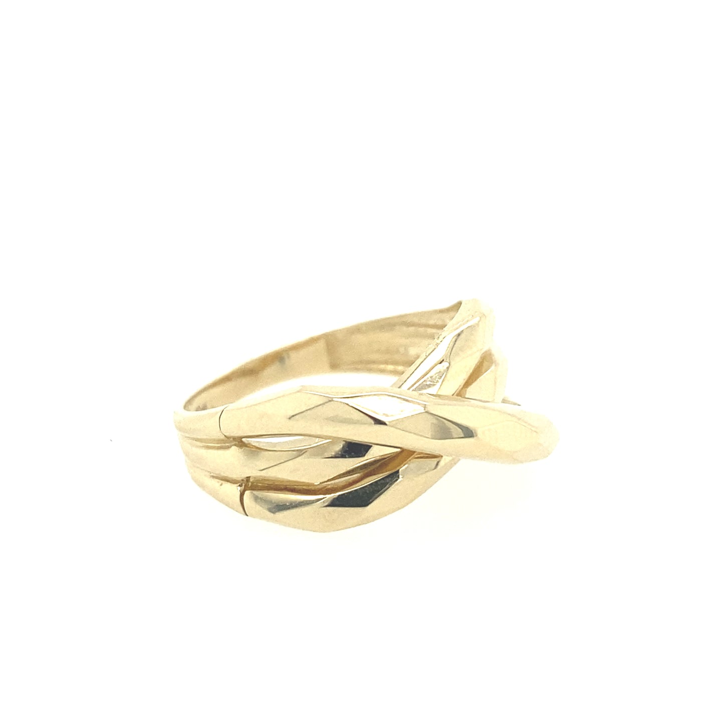 14K Gold Entwined Faceted Ring | Luby Gold Collection | Luby