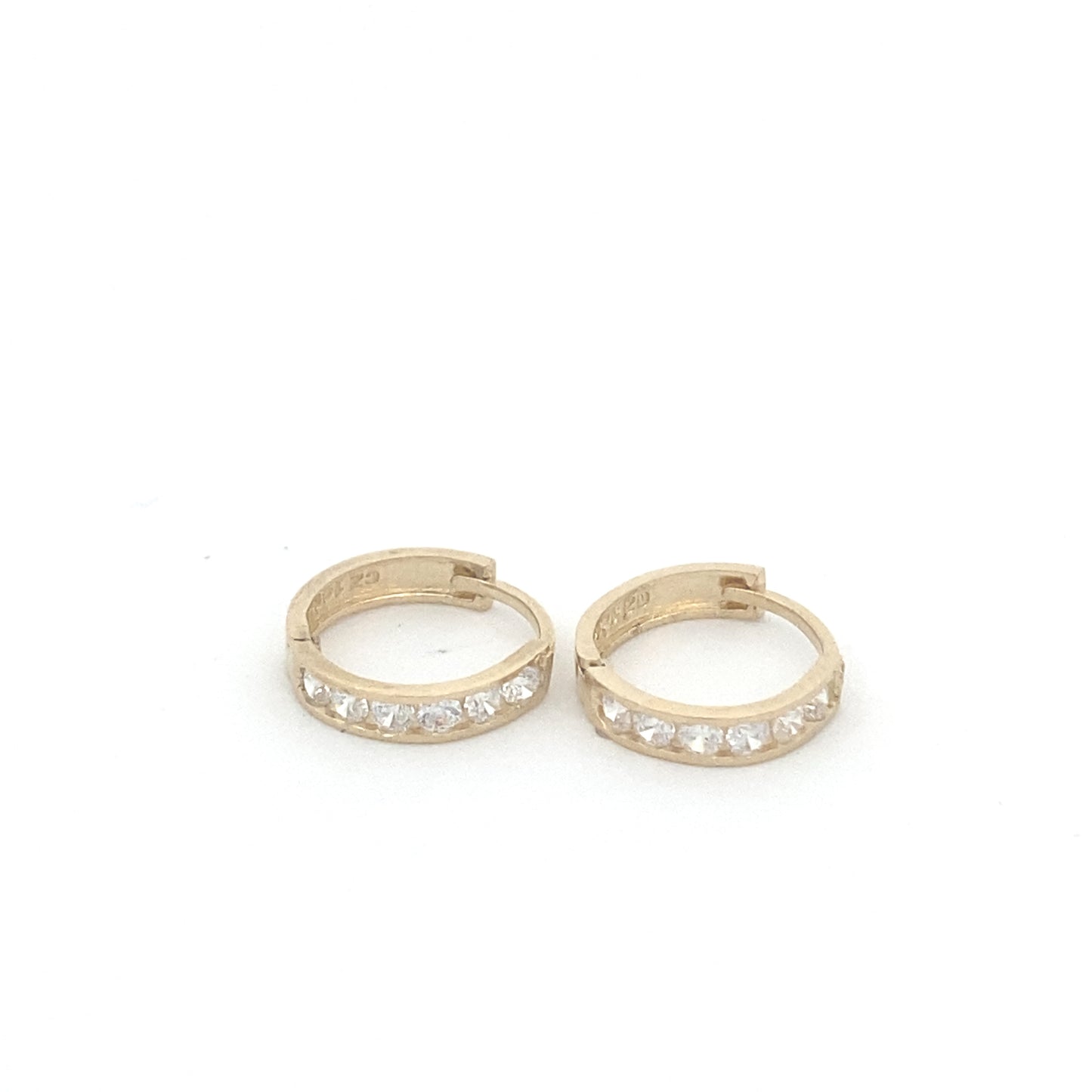 14K Gold Small Hoops with CZ | Luby Gold Collection | Luby