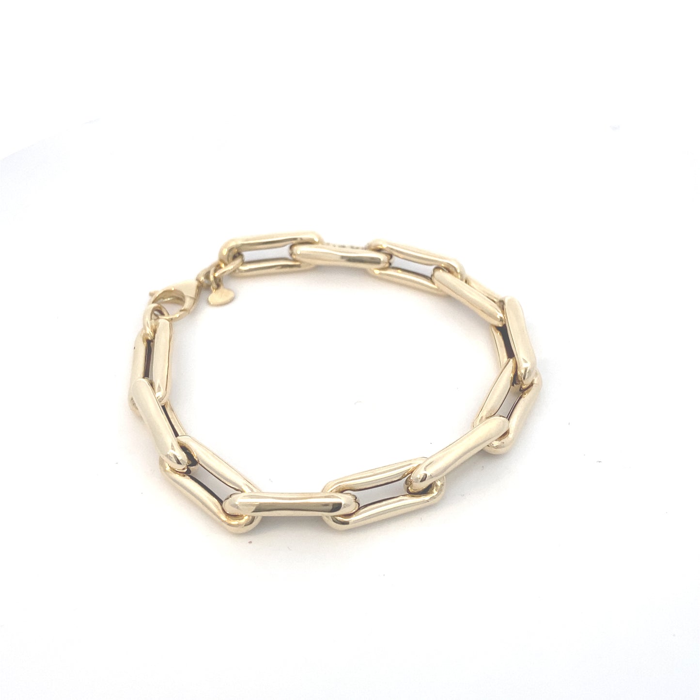 14k Gold Long Puff Link Bracelet | Luby Gold Collection | Luby