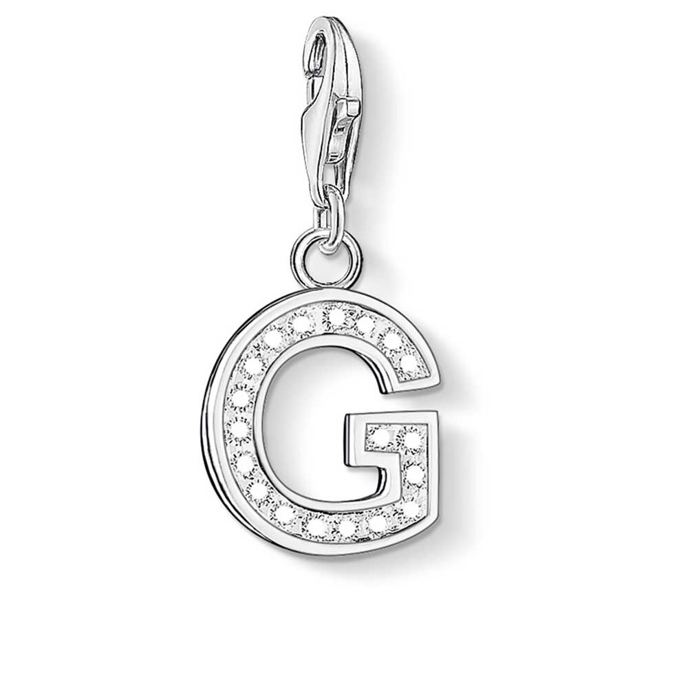Letter G with CZ Crystals Charm (Silver) | Thomas Sabo | Luby