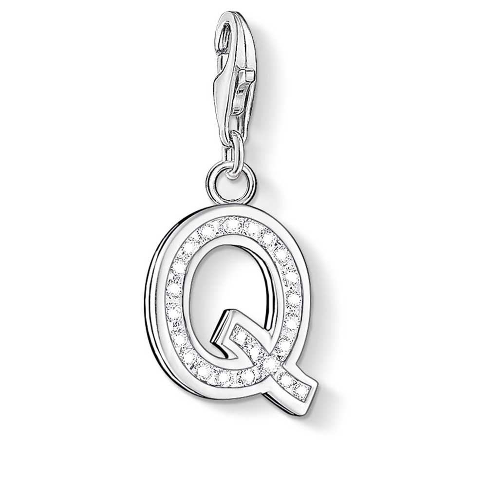 Letter Q with CZ Crystals Charm (Silver) | Thomas Sabo | Luby