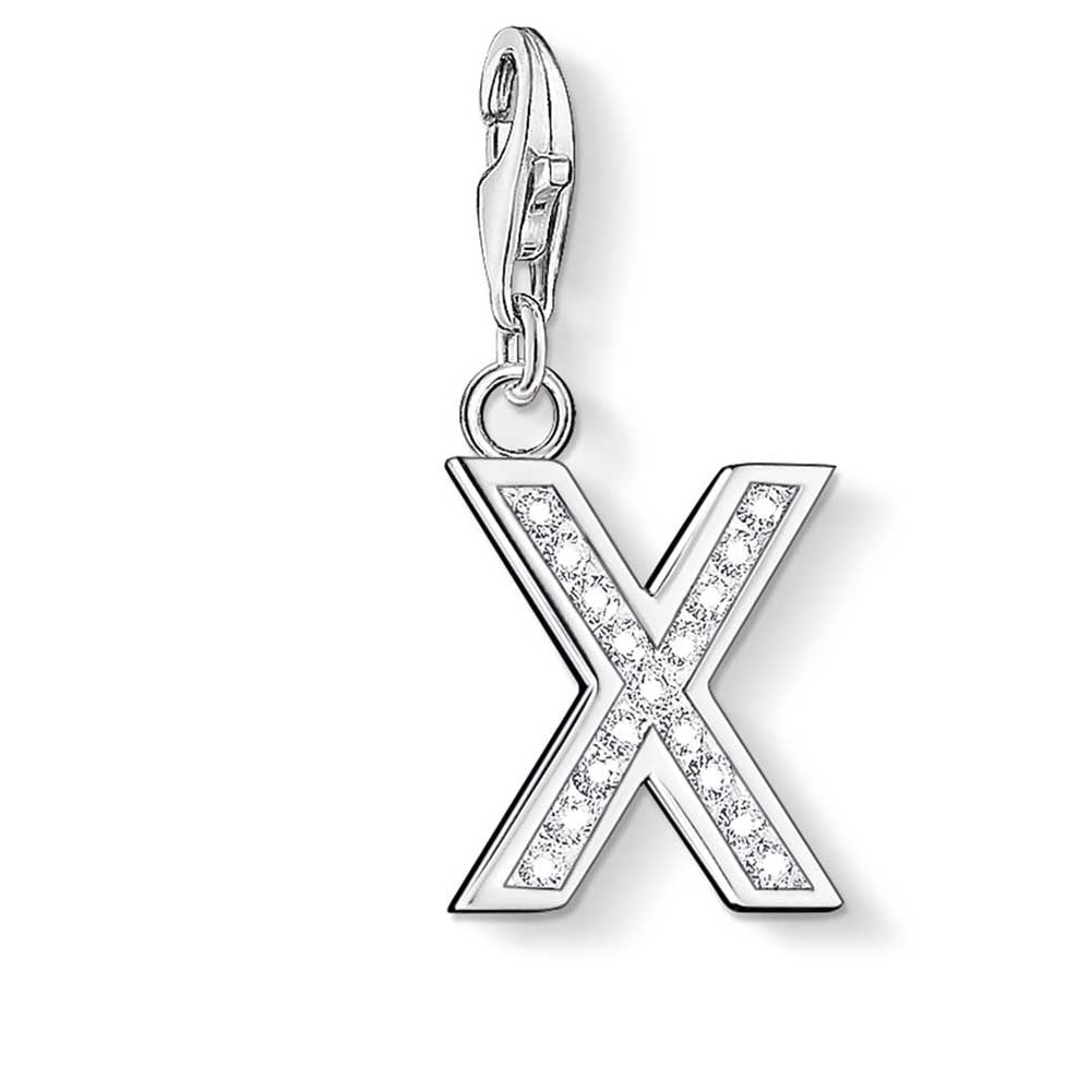 Letter X with CZ Crystals Charm (Silver) | Thomas Sabo | Luby