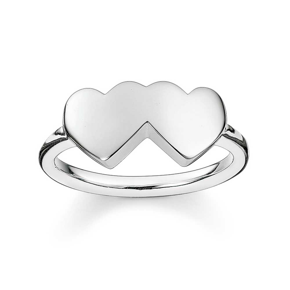 Classic Silver Double Heart Ring (Silver) | Thomas Sabo | Luby