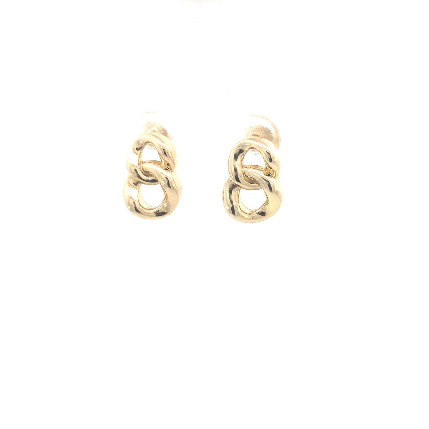 14K Gold Link Chain Stud Earrings | Luby Gold Collection | Luby