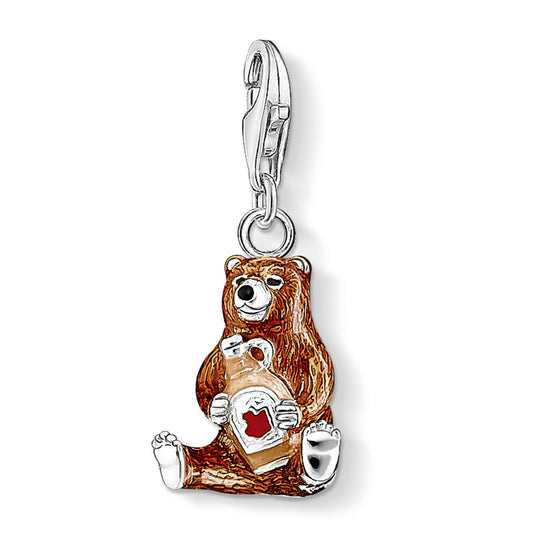 Bear with Syrup Bottle Charm (Silver/Brown) | Thomas Sabo | Luby 