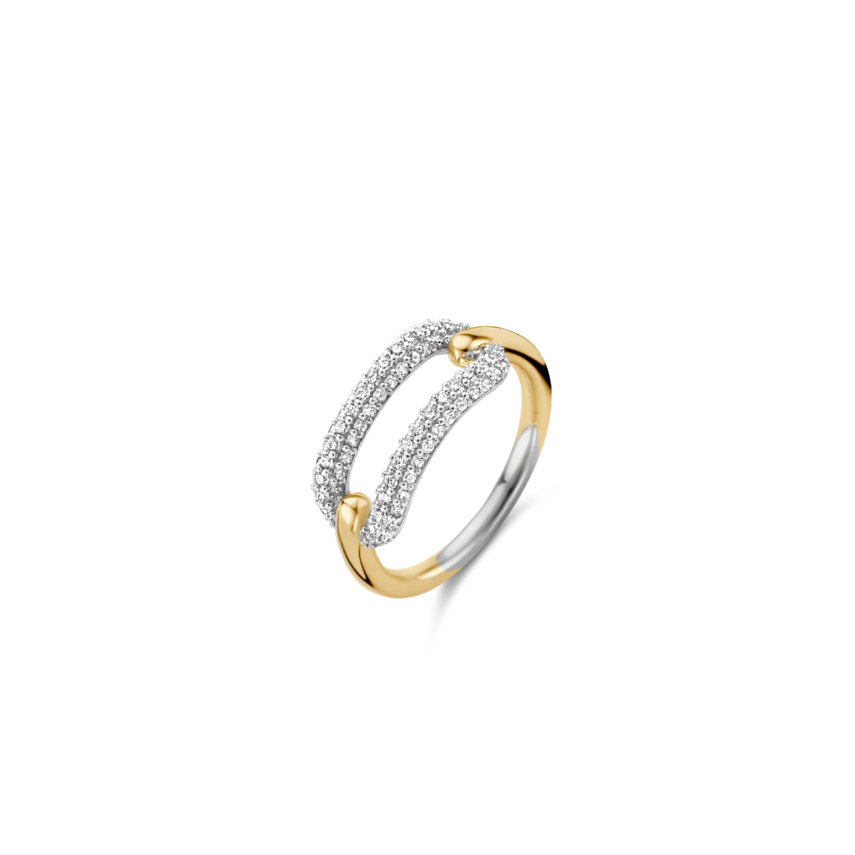 Silver and Gold Ring with CZ Stones | Ti Sento Milano | Luby