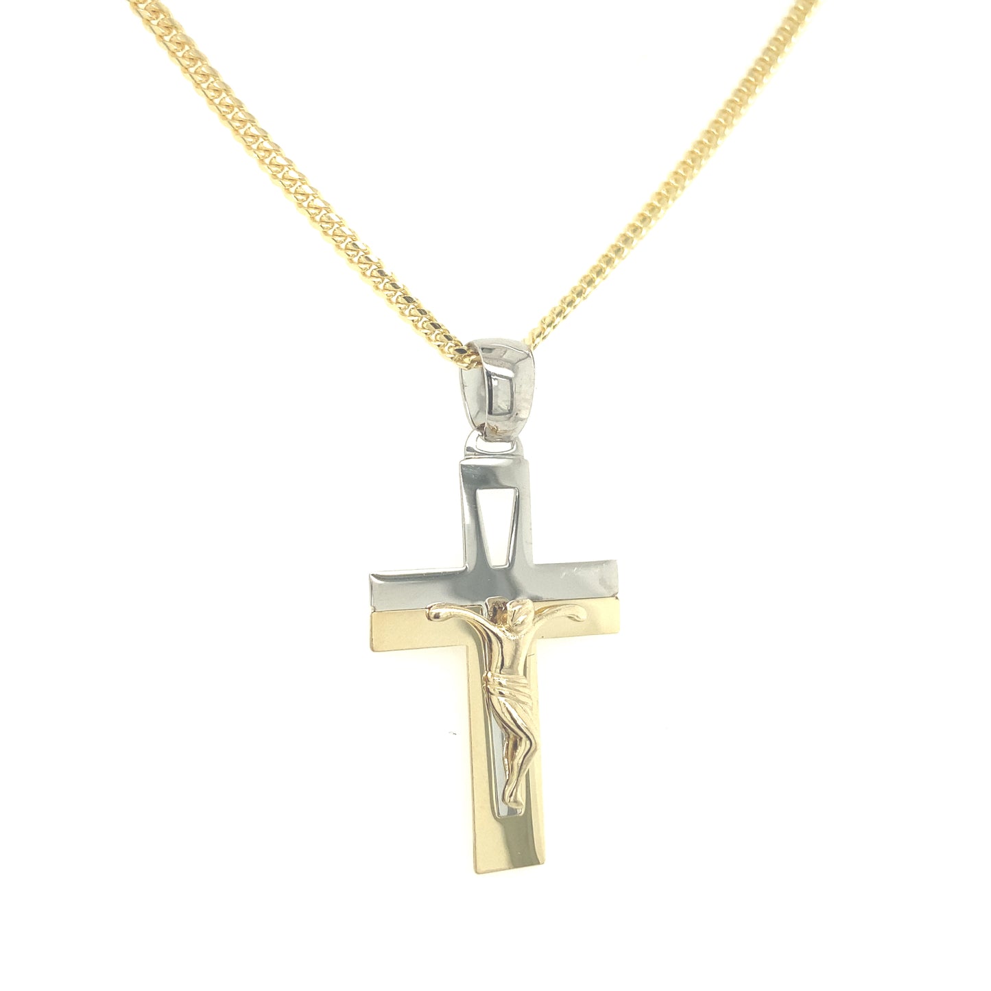 14K Cross with Image 2/t Pendant | Luby Gold Collection | Luby