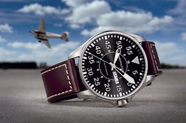 Khaki Aviation Pilot Day Date Quartz (Black/Brown) | Hamilton | Luby