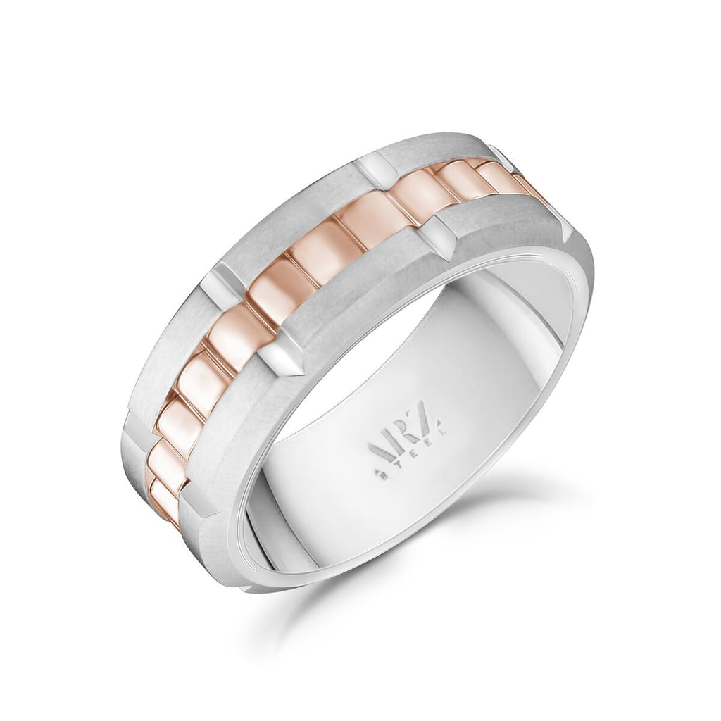 Matte & Shiny Spinner Ring | ARZ Steel | Luby