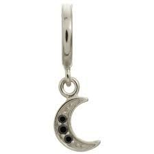 Black Moon Shine Drop Charm (Silver/Black) | Endless Jewelry | Luby