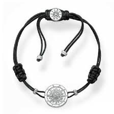 Nylon Sun Charm Bracelet (Silver/Black) | Thomas Sabo | Luby
