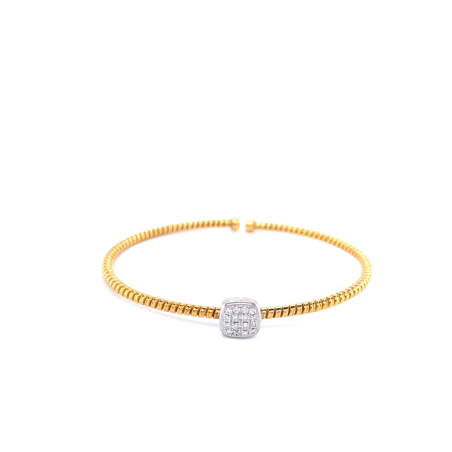 YELLOW & WHITE GOLD DIAMONDS BANGLE | Simon G | Luby