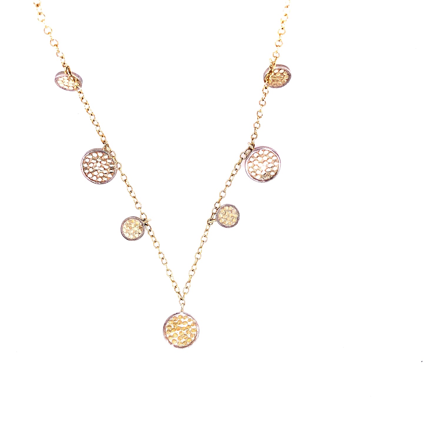 Multi-Disc Charm Necklace (Gold) | Anna Beck | Luby