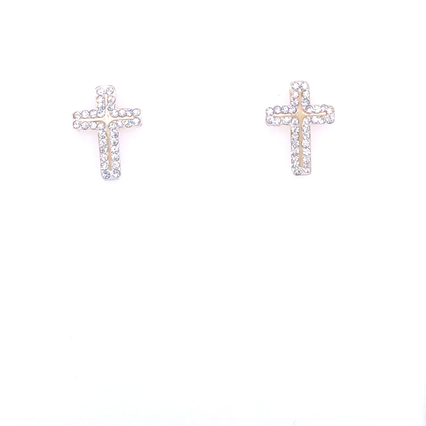 14K Flat Cross Stud Earrings | Luby Gold Collection | Luby