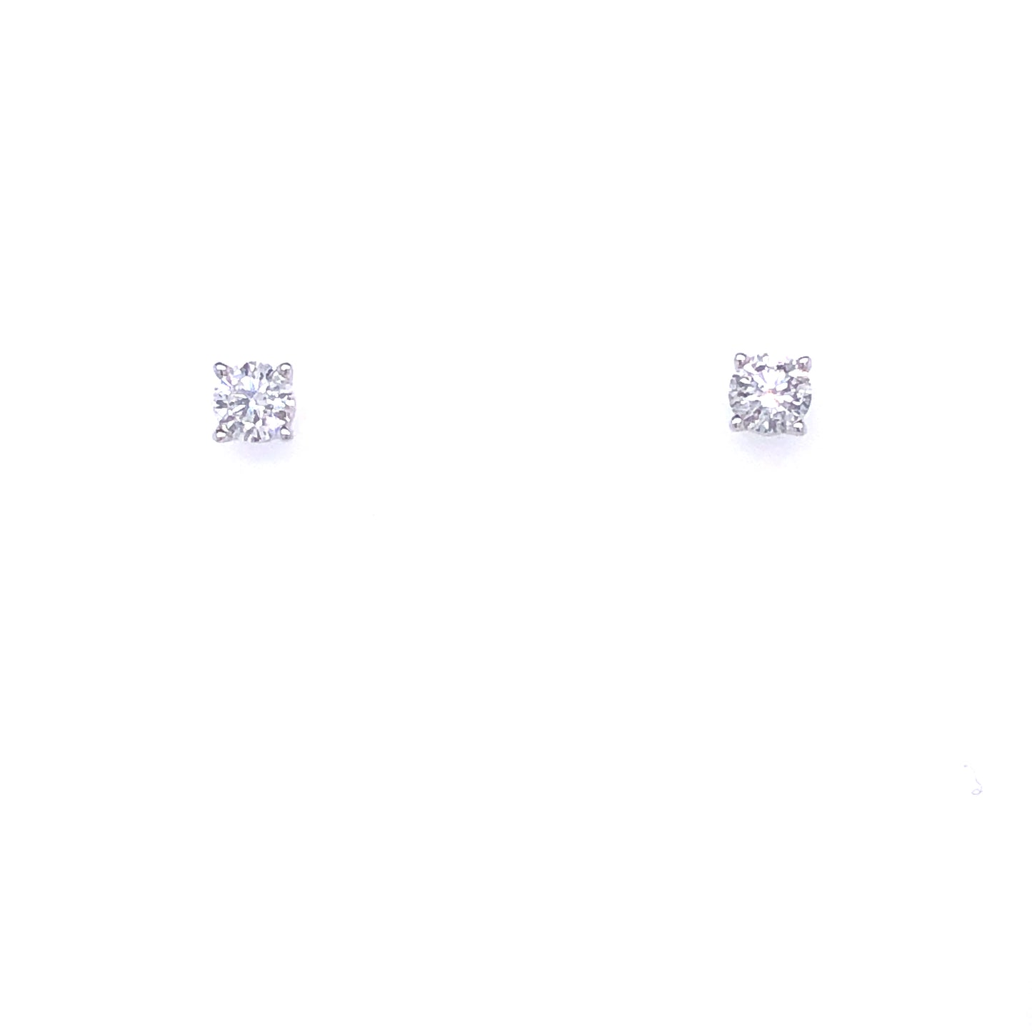 14k Diamond Round Cut White Gold 0.52ct Diamond Stud Earrings | Luby Diamond Collection | Luby