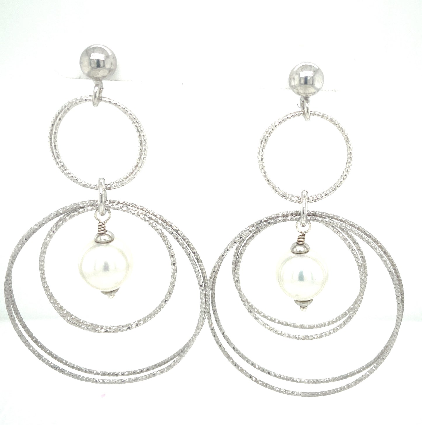 Diamond Cut Circles Dangle Earrings | Joia De Majorca | Luby