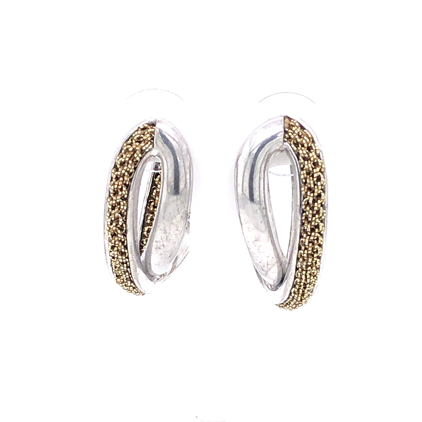 Silver Earrings with Gold Mesh | Adami & Martucci | Luby