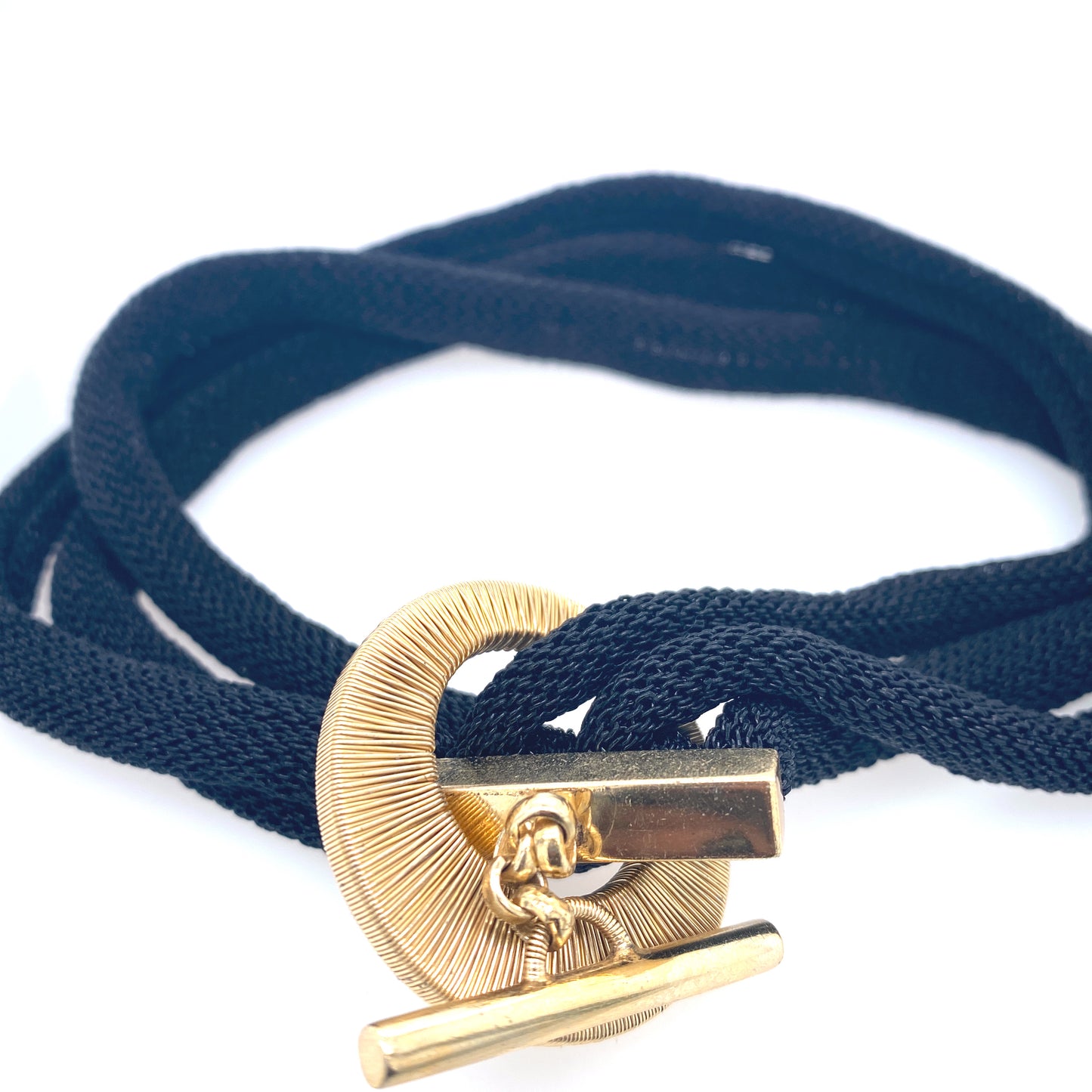 Black Mesh Golden Toggle Bracelet | ADAMI & MARTUCCI | Luby