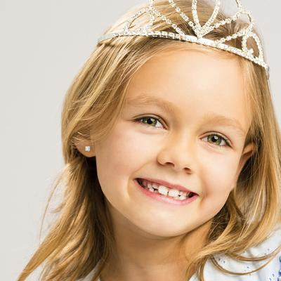 CLEAR CUBIC CZ SOLITAIRE EARRINGS | Children Collection | Luby