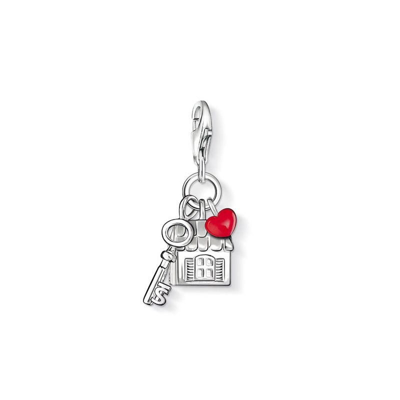 Home, Key and Love Charm (Silver/Red) | Thomas Sabo | Luby