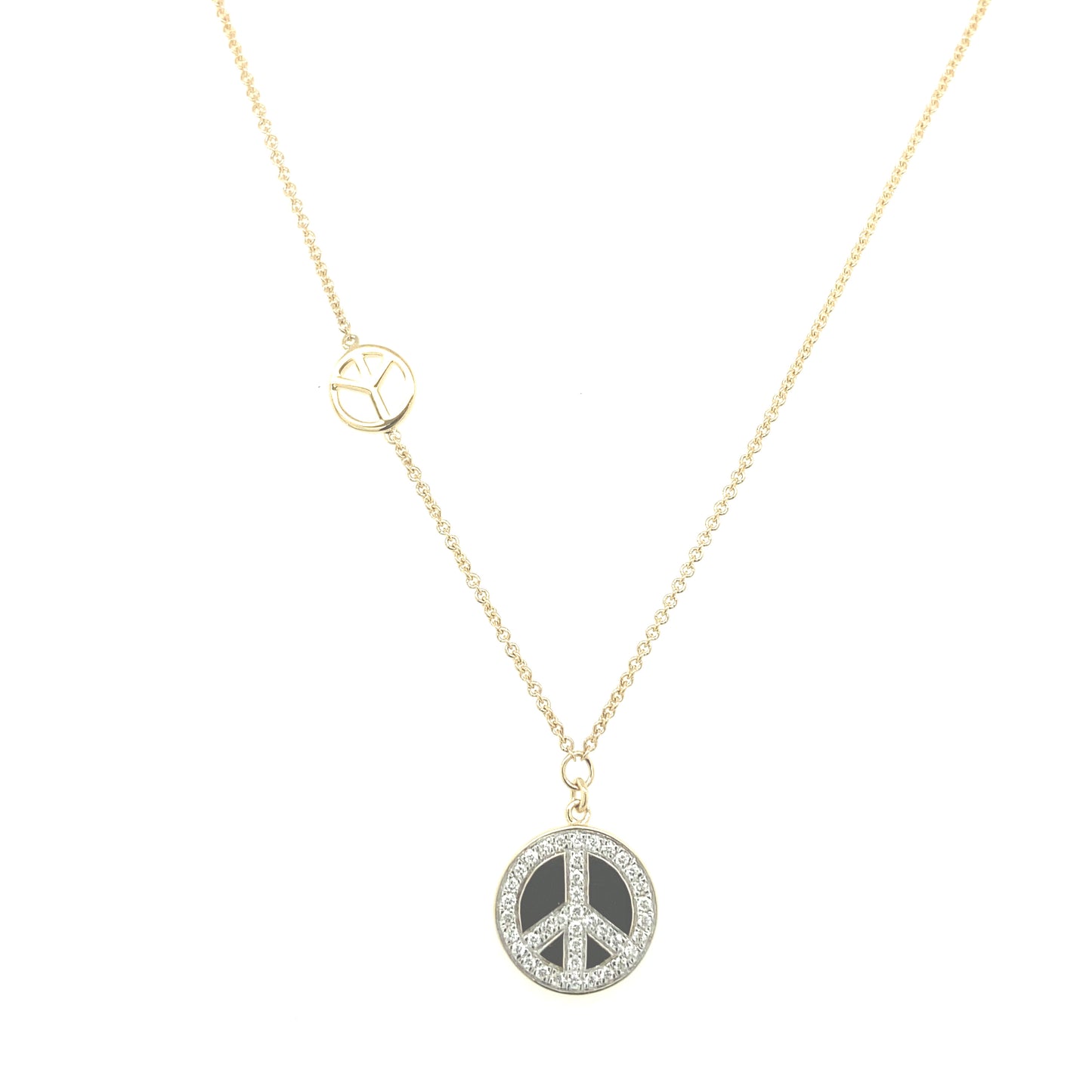 Zeghani Peace 14K Diamond Yellow Gold Necklace | Zeghani | Luby