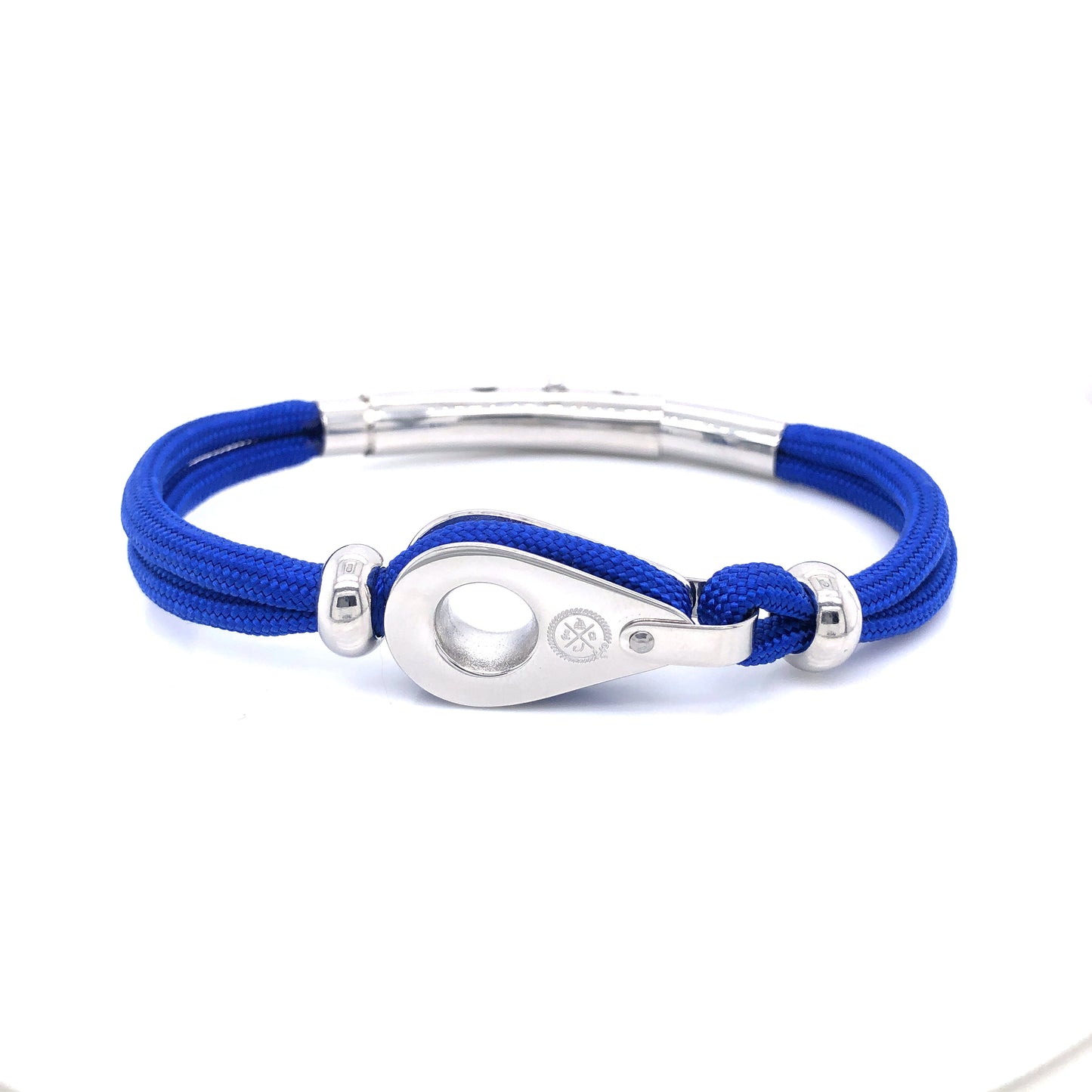 Blue Double Cord with Silver Pulley and Beads Bracelet (Blue/Silver) | SEAKNOTS | Luby