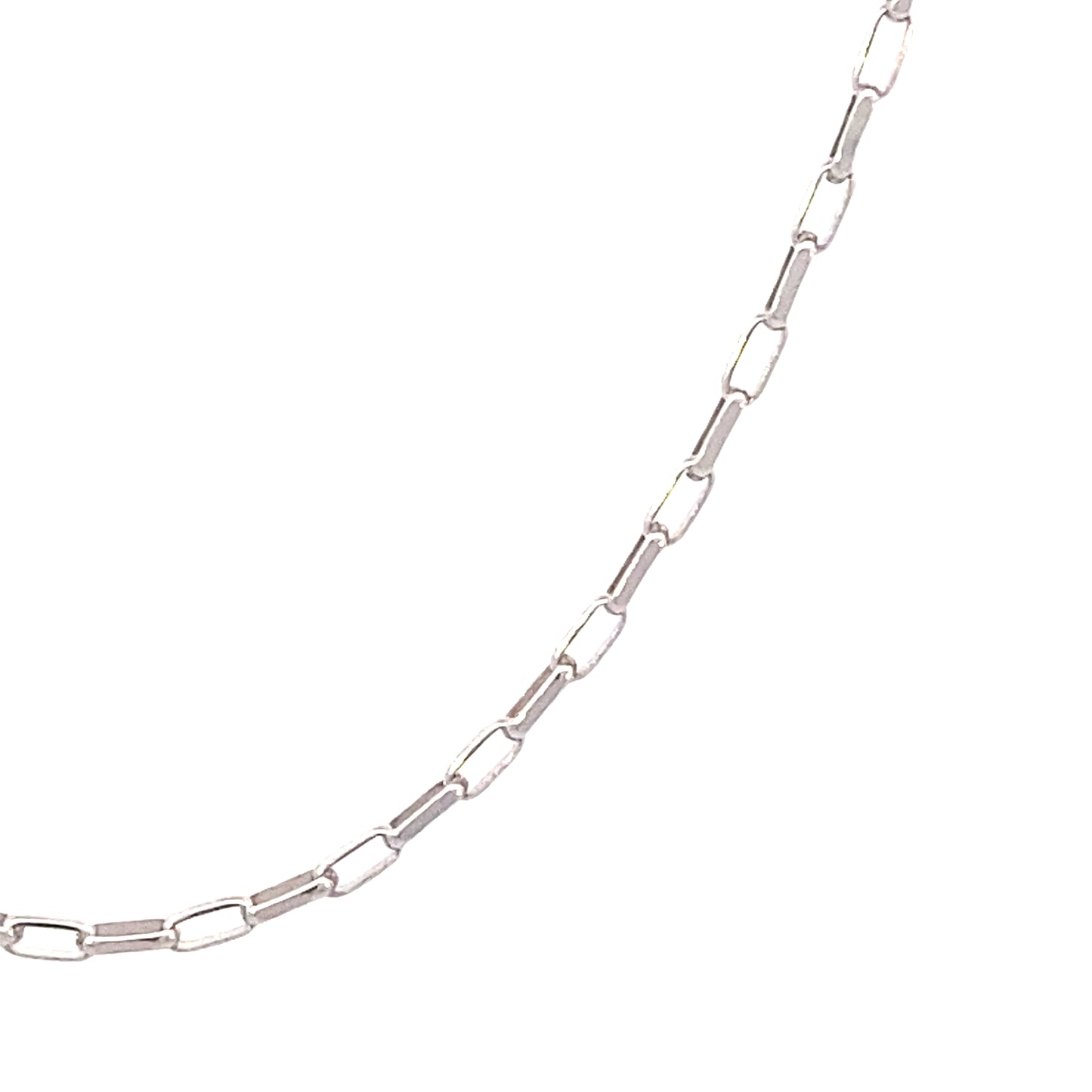 14K White Gold Paper Clip Chain | Luby Gold Collection | Luby