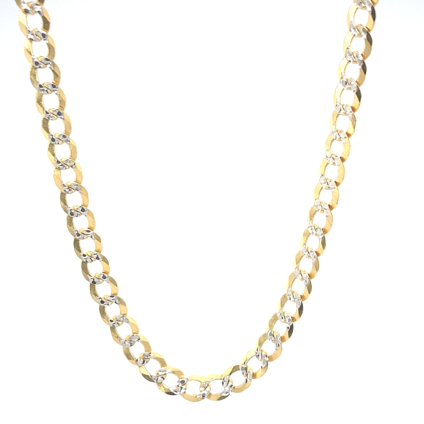 14K Hollow Cuban Link Two-Tone Gold Chain (3.2mm) | Luby Gold Collection | Luby