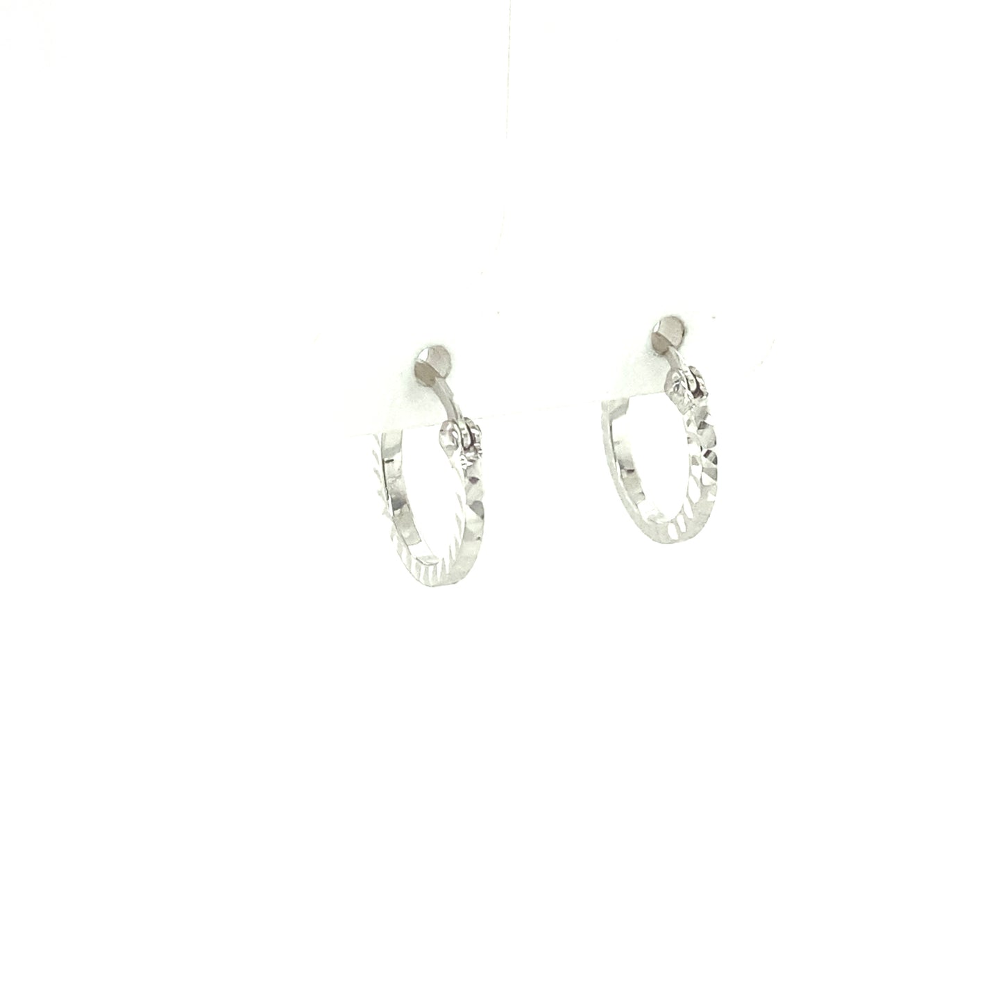 14K Small Hoops White Gold Earrings | Luby Gold Collection | Luby