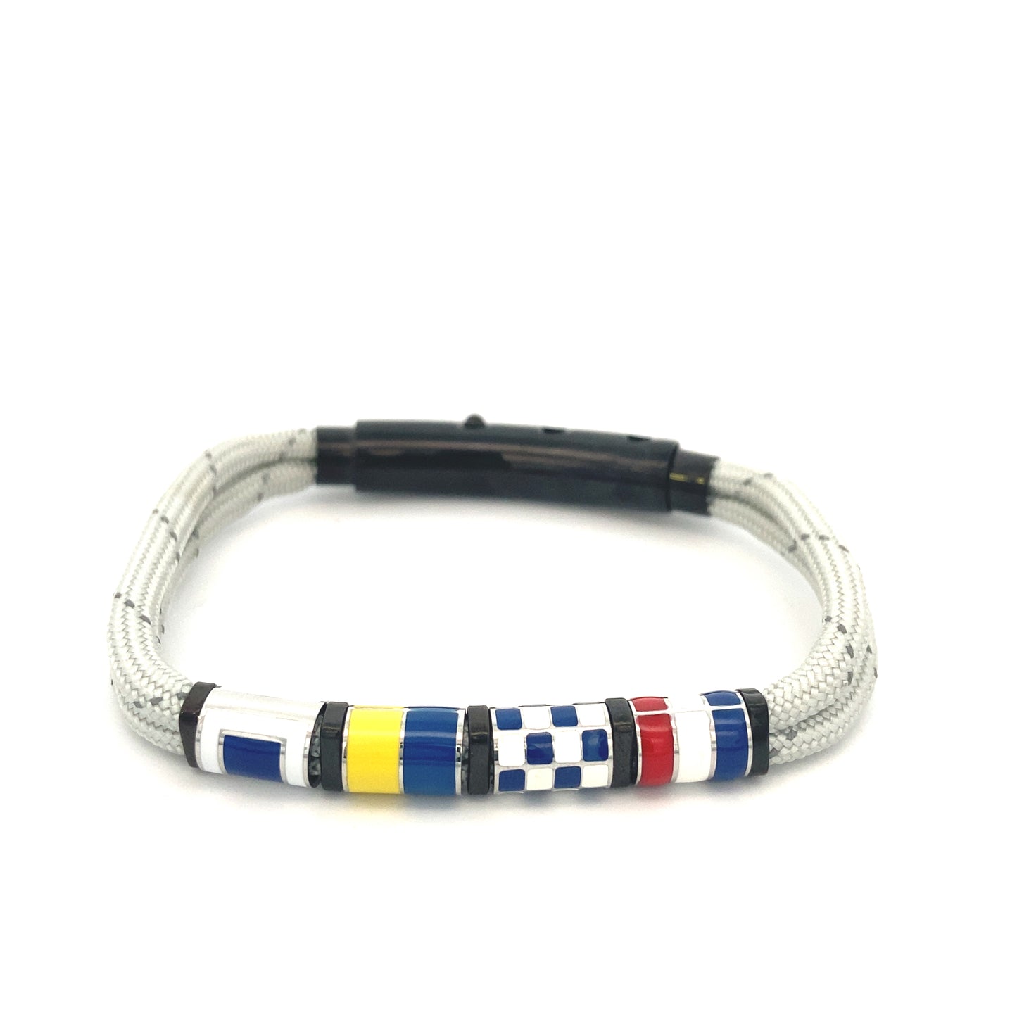 Double cord flags nautic black stainless steel | Seaknots | Luby