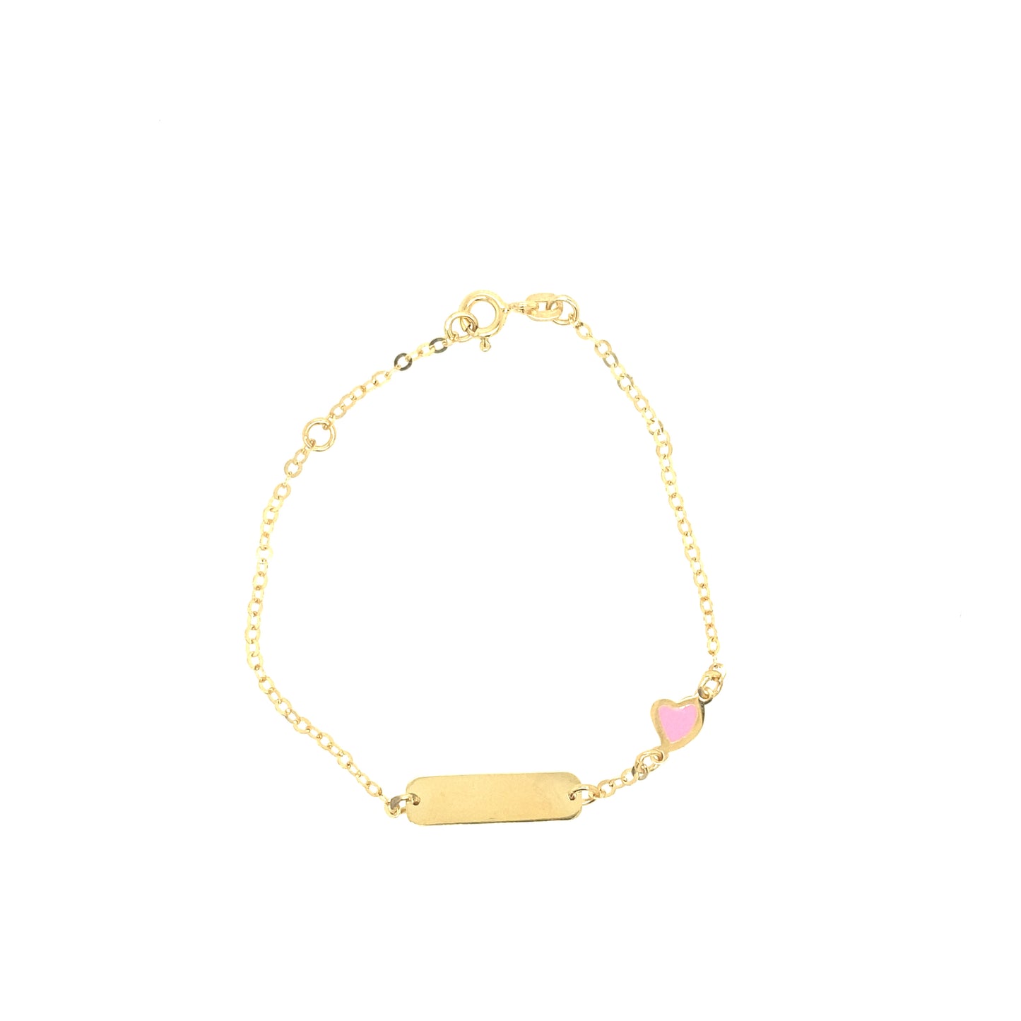14K Gold Baby Bracelet Heart Pink Ennamel | Luby Gold Collection | Luby