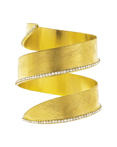 New Moon Matte Double Curved Golden Bangle | Stroili Oro | Luby
