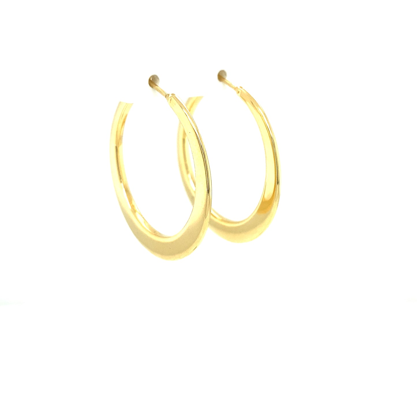 14K Flat Hoops Earrings | Luby Gold Collection | Luby