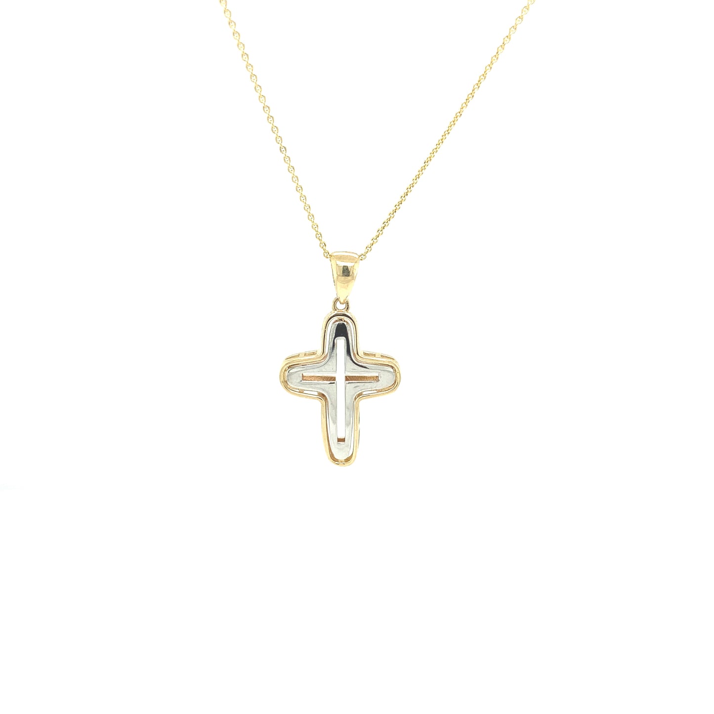 14K Puff Cross 3- Color | Luby Gold Collection | Luby