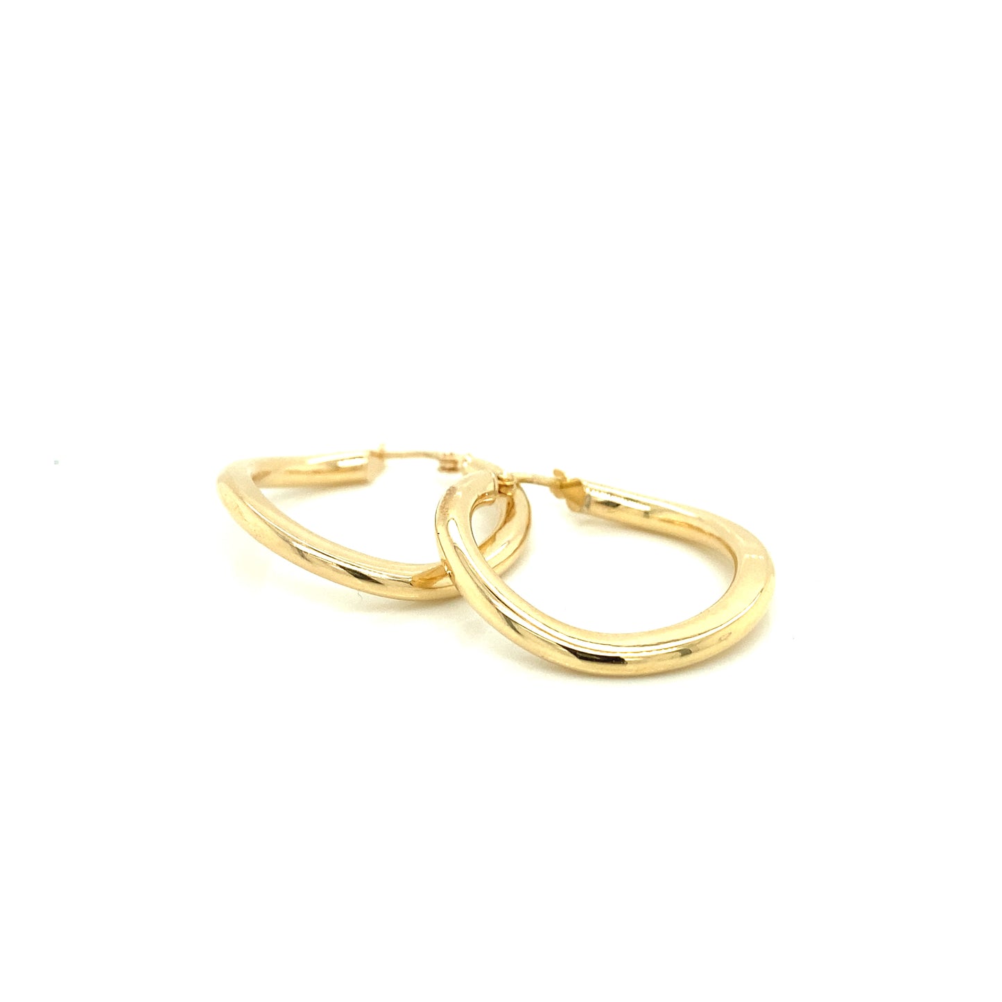 14K Wave Gold Hoops | Luby Gold Collection | Luby