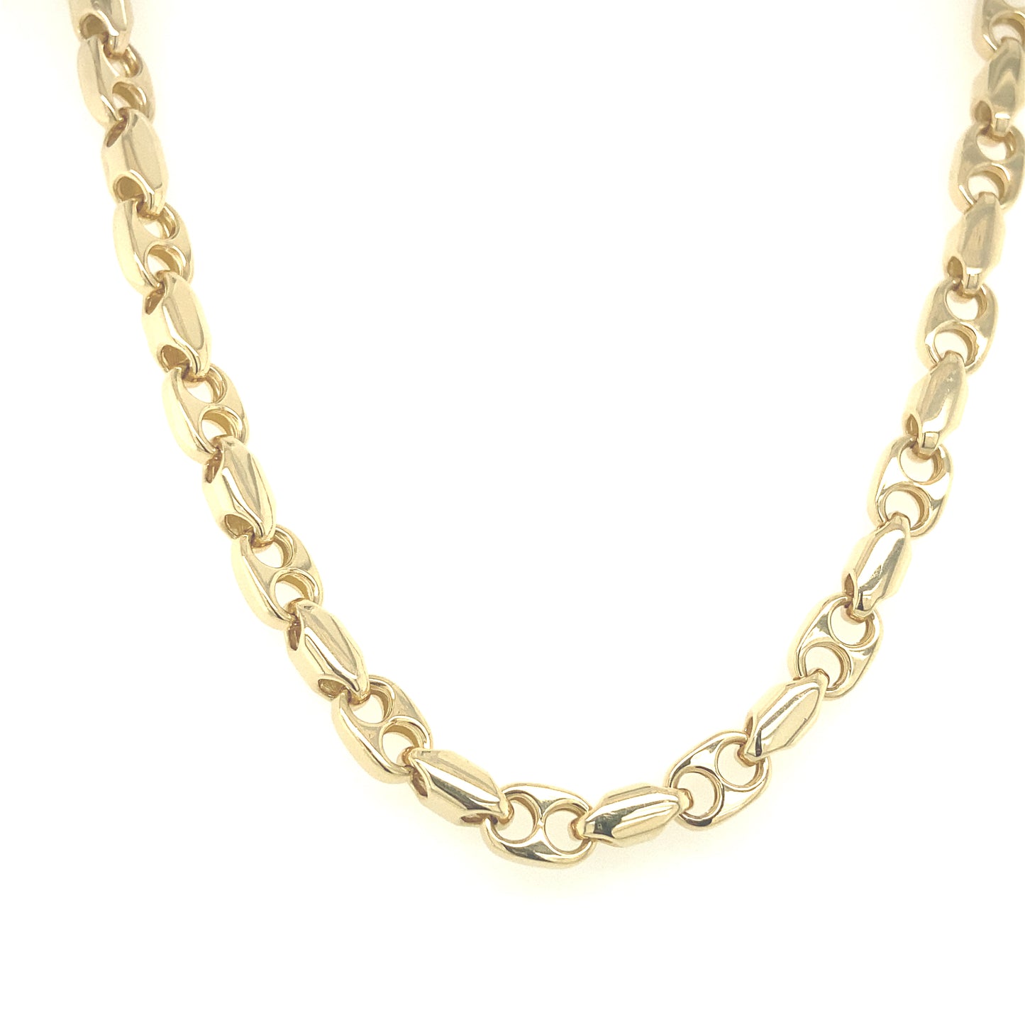 14K Gold Puff Fancy Link Chain | Luby Gold Collection | Luby